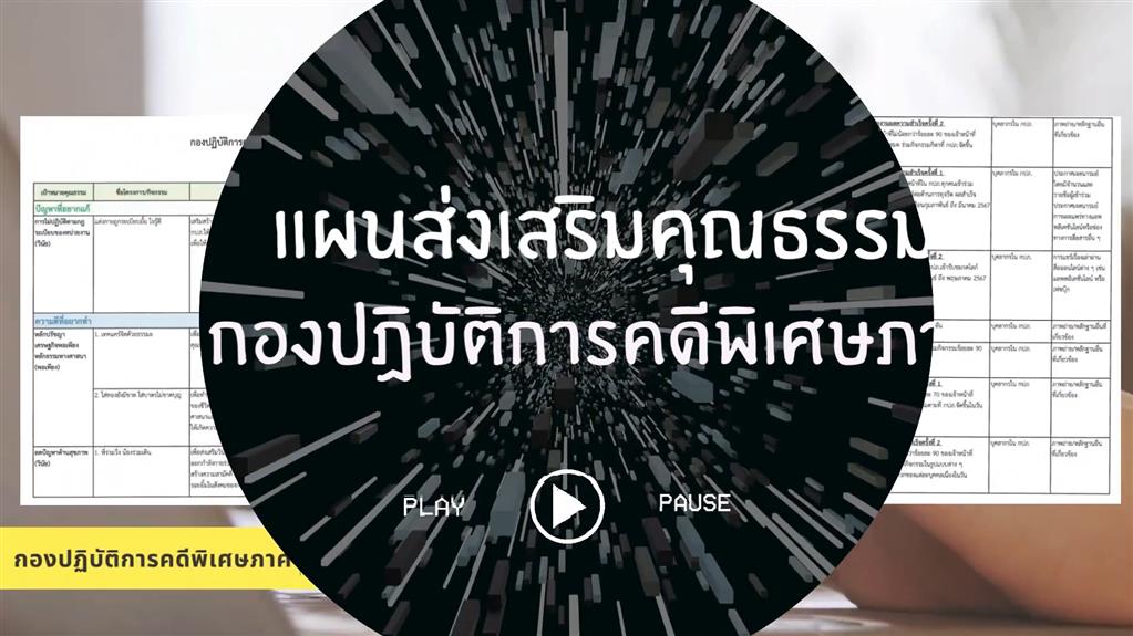 แผนส่งเสริมคุณธรรม กองปฏิบัติการคดีพิเศษภาค (กปภ.)